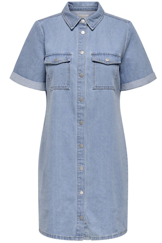 JDYESMEE SS BUTTON DRESS LBD DNM 15348685 LIGHT BLUE DENIM
